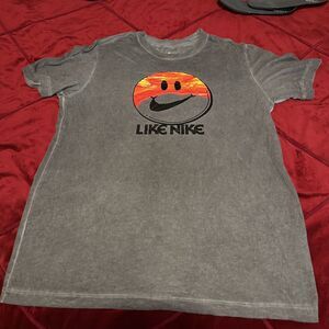 Nike Like Nike T Shirt Gray Smiley Face Mens Medium